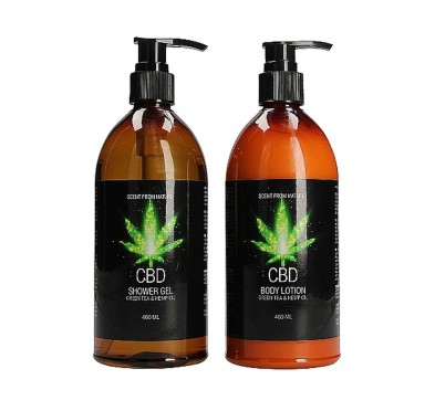 CBD - Bath and Shower - Luxe Care set - Green Tea Hemp Oil